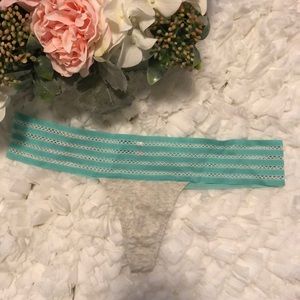 NWT. Pink Victoria’s Secret teal and gray thong.